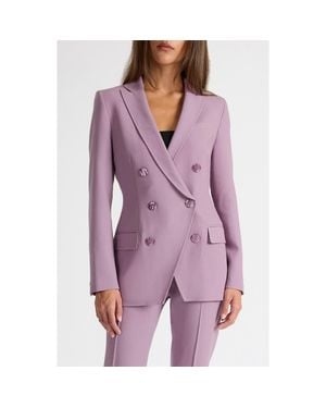 Santorelli Paco Double-Breasted Six-Button Jacket - Purple