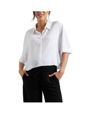Ripe Maternity Farrah Crop Shirt - White