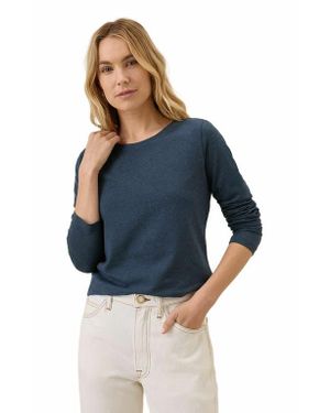 Pact Organic Cotton Luxe Stretch Jersey Slim Long Sleeve Tee - Blue