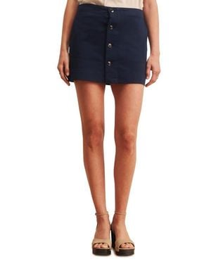 Sanctuary Mila Button Front Cotton Miniskirt - Blue