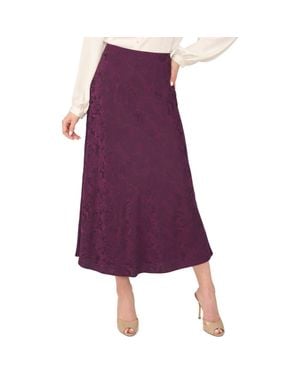 Halogen® Jacquard Pull-On Midi Skirt - Purple