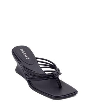 Therapy Australia Leven Square Toe Thong Wedge Sandal - Multicolor