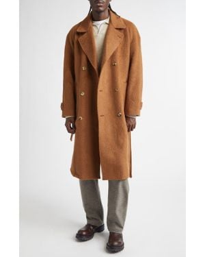 De Bonne Facture Grandad Wool Blend Coat - Brown
