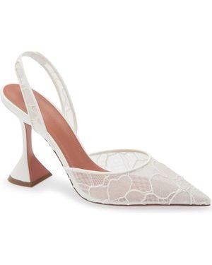AMINA MUADDI Holli Lace Slingback Pump - White