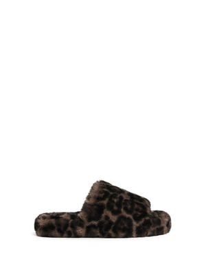 Apparis Dillon Faux Fur Slipper - Black