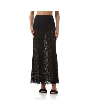 AFRM Oxford Semisheer Lace Maxi Skirt - Black
