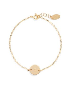 Nashelle Initial Mini Disc Bracelet - White