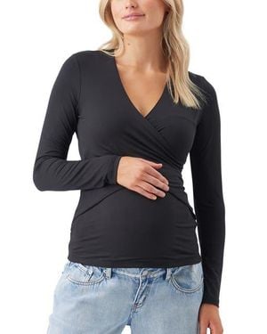 Ripe Maternity Luxe Knit Embrace Nursing Top - Black