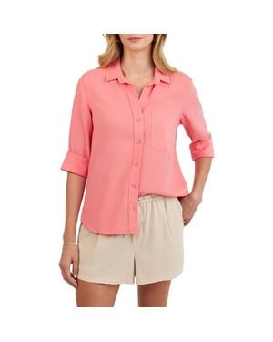 Bella Dahl Shirttail Button-Up Shirt - Red