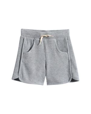 OTTER AVENUE Dolphin Tie Waist Cotton Blend Shorts - Gray