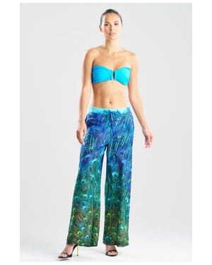 Natori Peacock Cotton Voile Pants - Blue