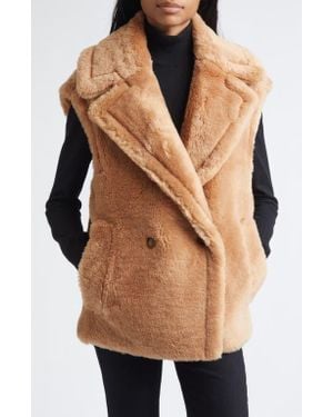 Stand Studio Clary Oversize Double Breasted Wool Vest - Brown