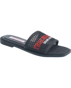 TRUE RELIGION Brat Mesh Slip On Sandal - Blue