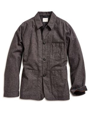 Billy Reid Linen & Cotton Chambray Chore Jacket - Gray