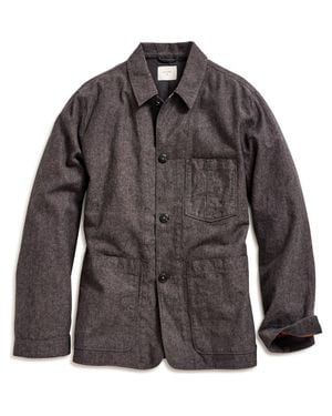 Billy Reid Linen & Cotton Chambray Chore Jacket - Gray
