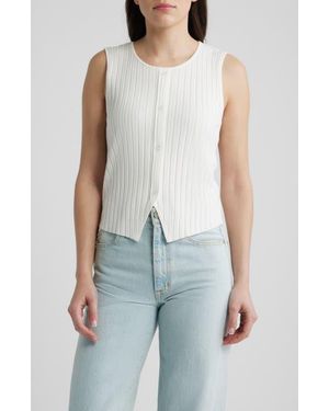 Bernardo Front Button Rib Vest - Blue