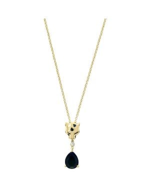 Effy 4K Diamond, Tsavorite & Onyx Panther Pendant - Metallic
