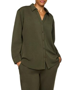 Spanx Airessentials Oversize Button-Up Shirt - Green