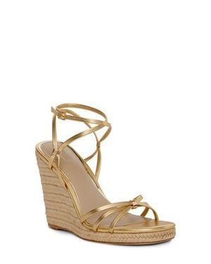 PAIGE Kylen Ankle Strap Wedge Sandal - Metallic