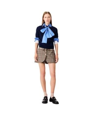 Maje Tonal Rhinestone Sweater - Blue