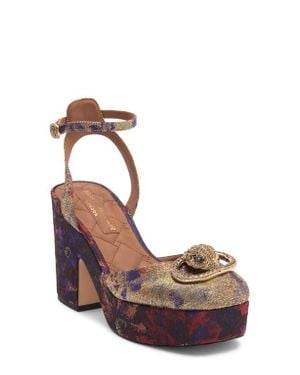 Kurt Geiger Chelsea Ankle Strap Platform Pump - Brown