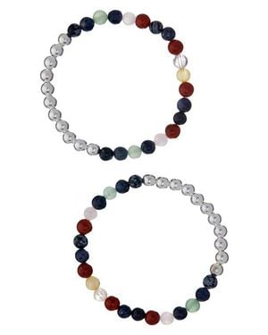 The Healer's Collection N32 Emotional Eating Set Of 2 Healer's Bracelets - Metallic