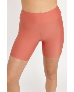 Calypsa Mid-Thigh Swim Shorts - Orange