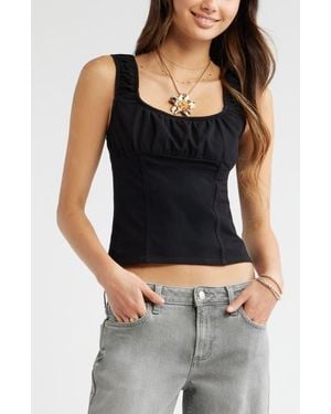 BP. Ruched Tank Top - Black