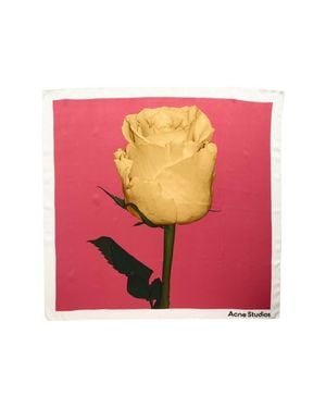 Acne Studios Vasco Rose Midsummer Silk Square Scarf - Pink