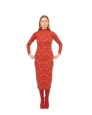 KAHINDO Banjul Pencil Skirt - Red