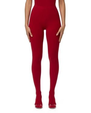 Naked Wardrobe Closed Toe Leggings - Red