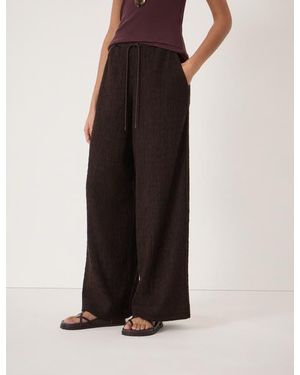Hush Aria Textured Jersey Wide Leg Pants - Black