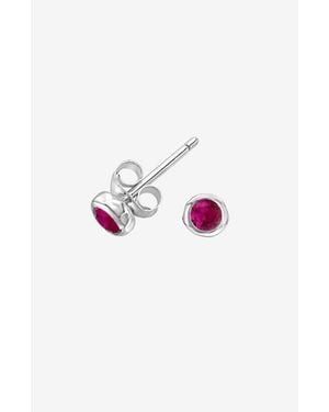 Dower & Hall 3Mm Ruby Dewdrop Studs - Multicolor