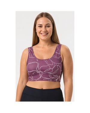 Calypsa Plus Size Longline Swim Bra - Purple