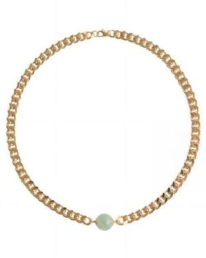 seree Jade Pendant Gold Chain Necklace - Metallic