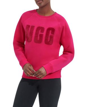 UGG Collection Madeline Fuzzy Logo Graphic Sweatshirt - Red