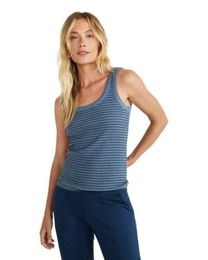Haven Well Within Organic Cotton Delicate Stripe Scoop Neck Tank - Blue