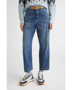 Eleventy Crop Straight Leg Jeans - Blue