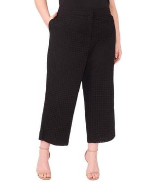 Halogen® Eyelet Crop Straight Leg Pants - Black