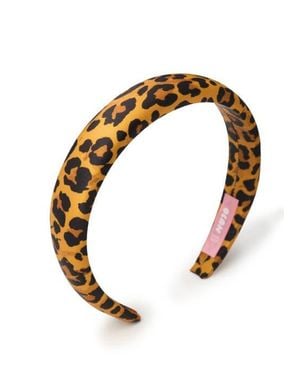 OLAH Leopard Silk Headband - White