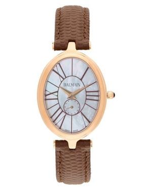 Balmain Haute Elegance Oval Leather Strap Watch, 26Mm X 32Mm - Multicolor