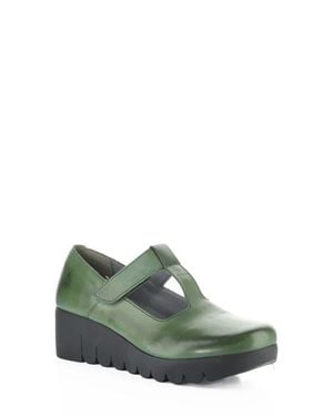 Fly London Veka T-Strap Platform Wedge Pump - Green