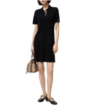 Burberry Wool Polo Shirt Dress - Black
