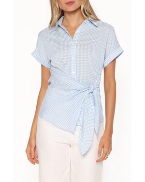 Petal & Pup Shiloh Side Tie Shirt - White
