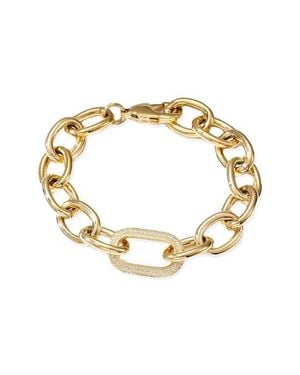Jane Basch Pavé Crystal Oval Link Bracelet - Metallic