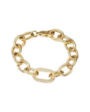 Jane Basch Pavé Crystal Oval Link Bracelet - Metallic