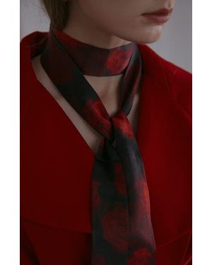 Lost Pattern La Rosa Skinny Silk Scarf - Red