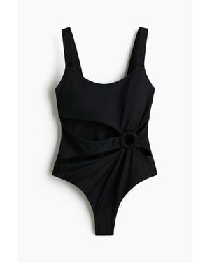 H&M Padded-Cup High Leg Swimsuit - Black