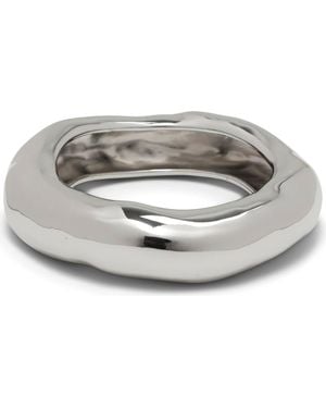 Alexis Wide Molten Bangle Bracelet - Metallic