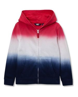 Lands' End Boys Full Zip Hooded Sweatshirt - Red